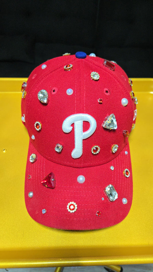 Pre-owned Red Phillies Bling Cap