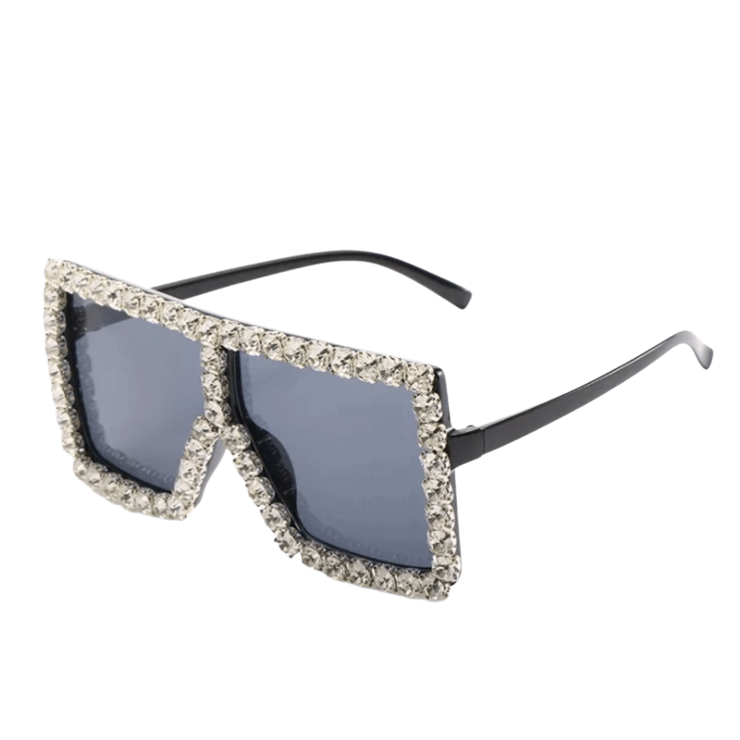 Large Flat Top Rhinestone Sunglasses