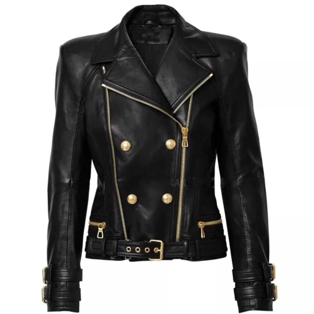 Black Faux Leather Moto Jacket